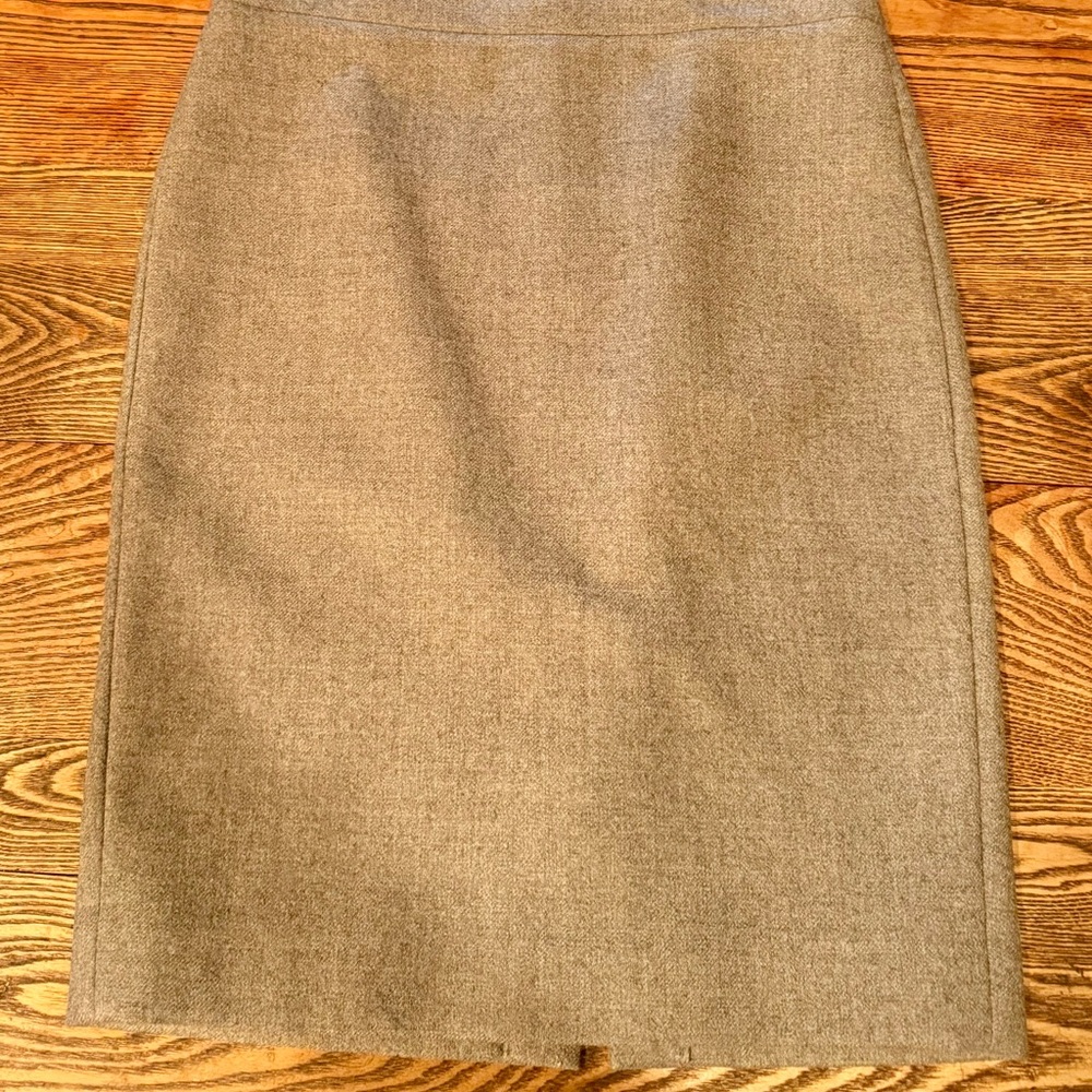 J. Crew Light Gray Lined Pencil Skirt Knee-Length